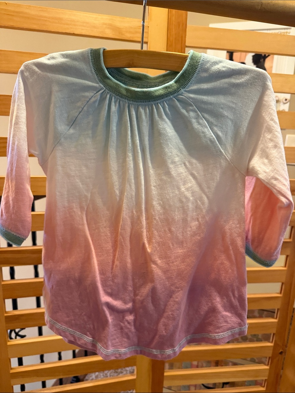 Matilda Jane Pink Ombre Long Sleeve Tee with Mint Trim